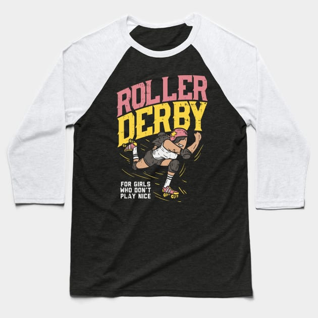 Roller Derby Tshirt Roller-Skating Gift Baseball T-Shirt by biNutz